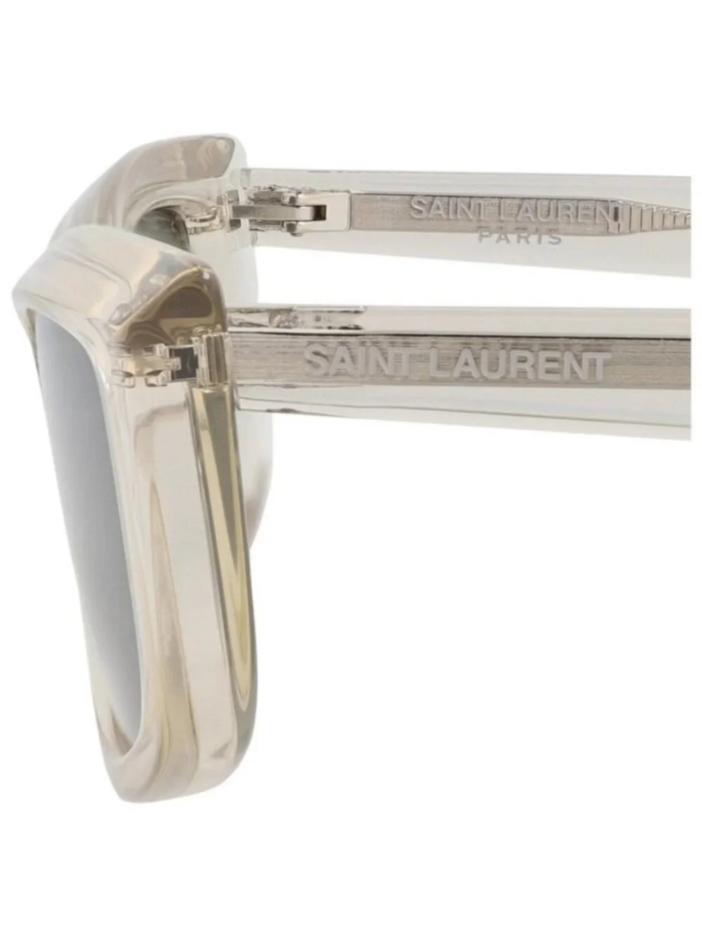 New Saint Laurent Womens Cat Eye Beige Beige Silver Fashion Designer Sunglasses
